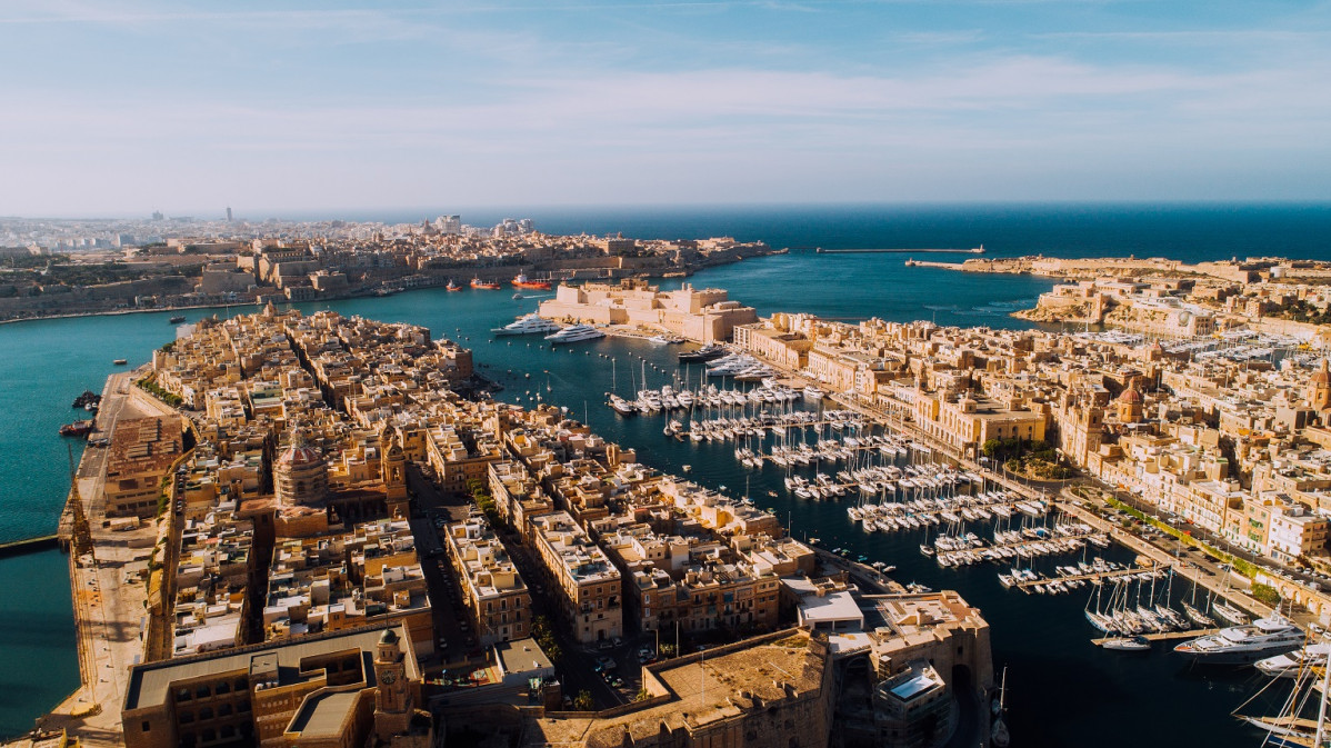 Malta Aerial of Three Cities, Senglea, Vittoriosa y Cospicua, las Tres Islas de Malta