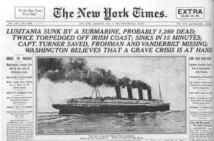 Portada del 8 de mayo de 1915 del diario The New York Times e1367919140618