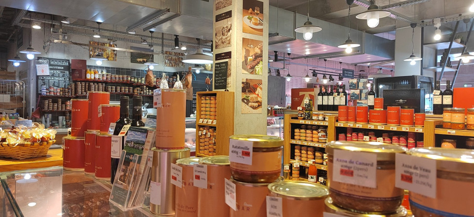 Productos franceses en el Mercado de Les Halles des 5 Cantons