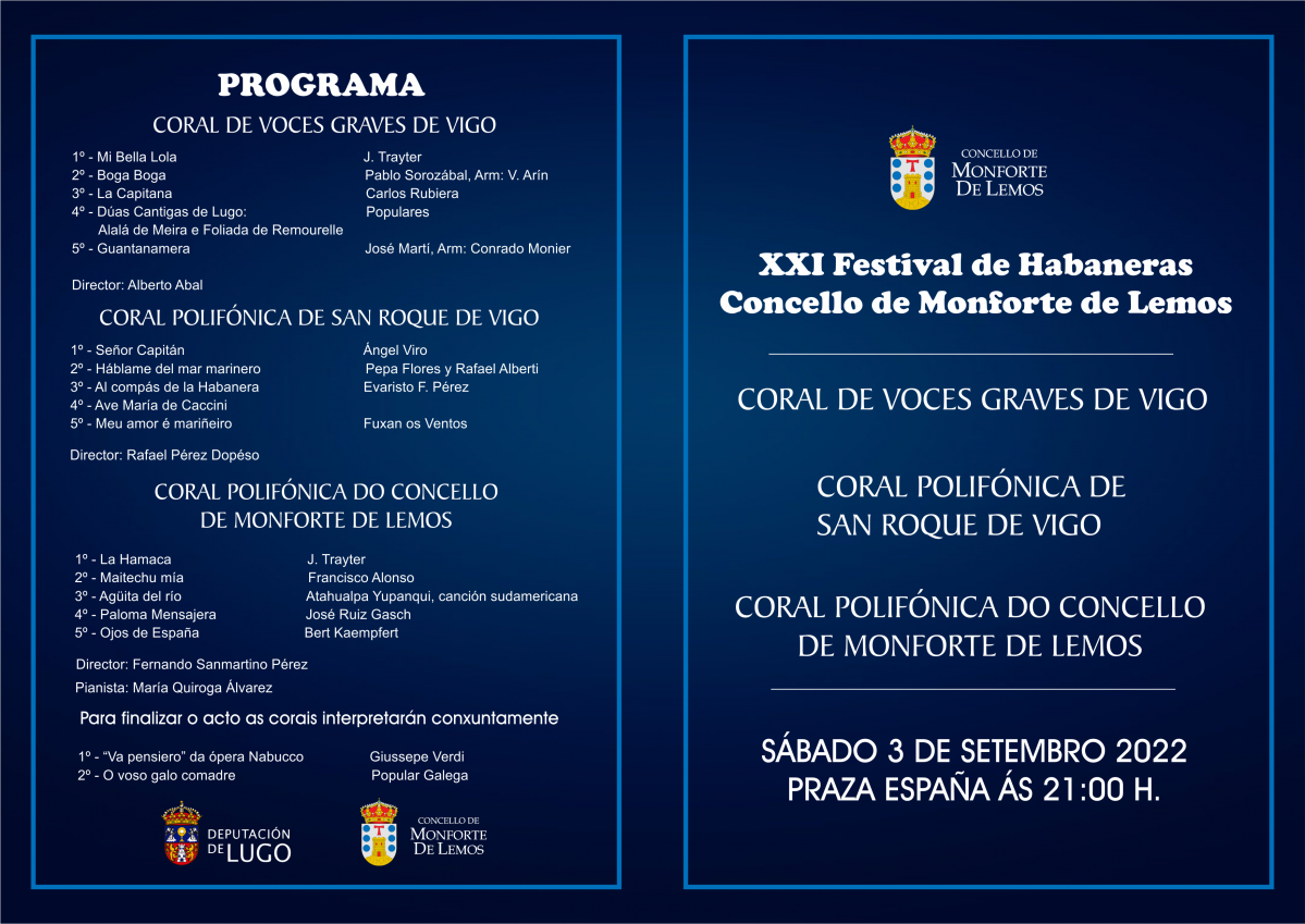 Programa XXI Festival Habaneras Monforte portada