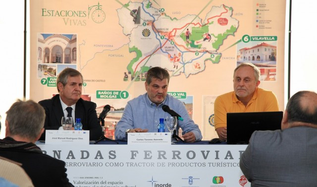 CarlosTavarespresidentedeASOFERJuanBautistaGayosopresidentedelaAsociacinGallegadeFerrocarrilesyJosManuelRodrguzGerentedeINORDE21