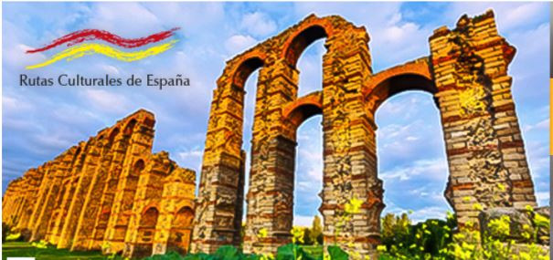 Rutas Culturales Espau00f1a logo y acueducto via plata
