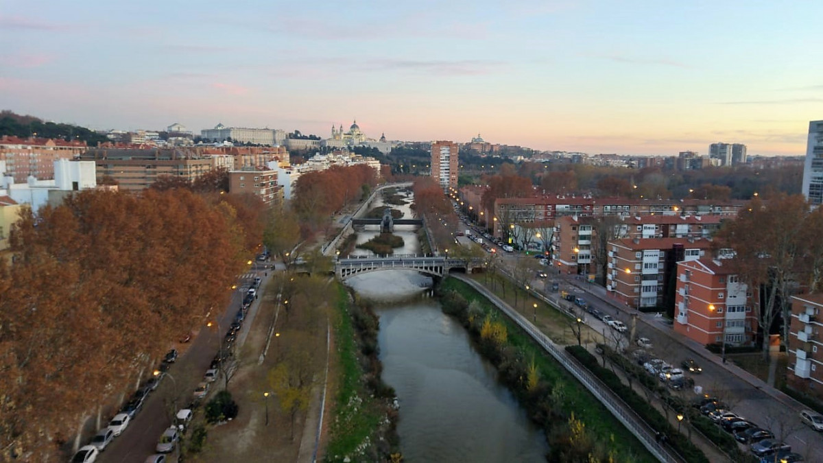 Madrid panoru00e1mica de Madrid, desde el teleferico una tarde de diciembre 2018 (2)