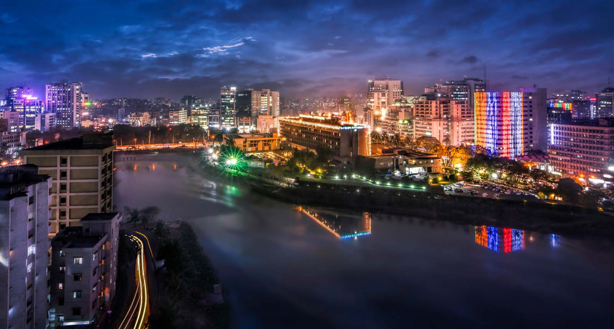 Night view Dhaka Bangladesh