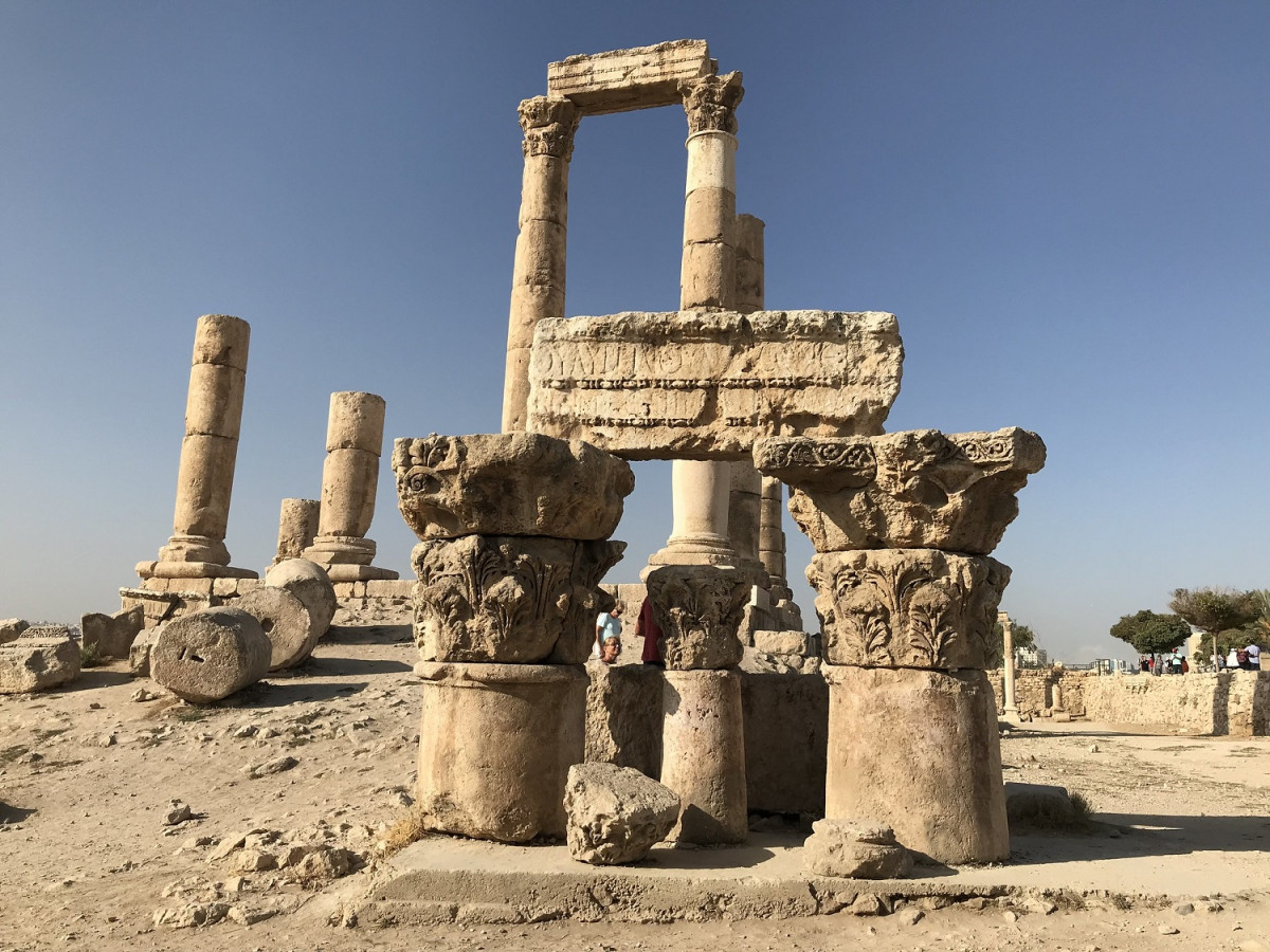 The Roman Temple of Hercules, the Citadel, Amman, Jordan. 1500 2018