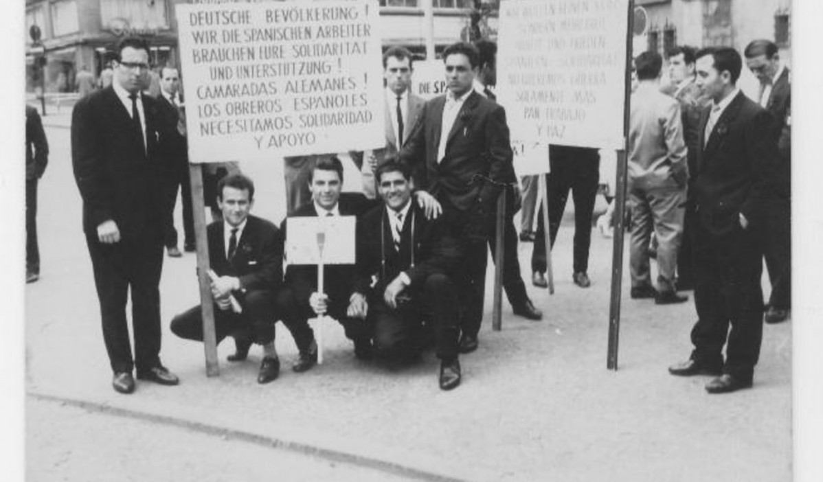 Manifestación obreros españoles en Alemania