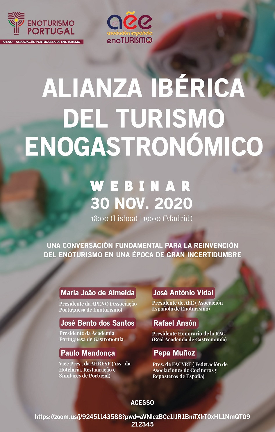 Webinar APENO&AEE TurismoEnogastro. 30 11 2020 CARTAZ ES r 1486