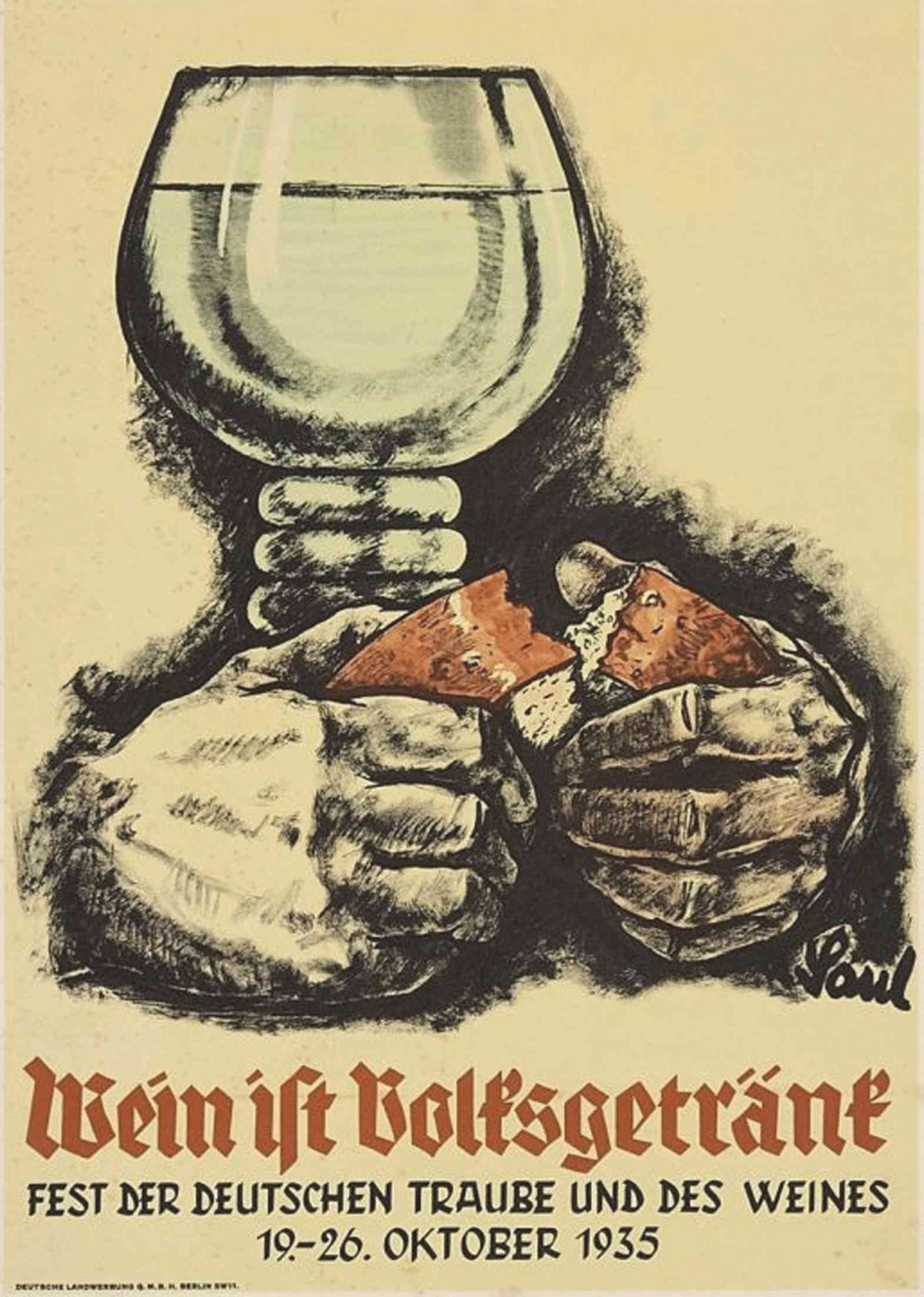 Cartel Fiesta del vino y de la uva 1935