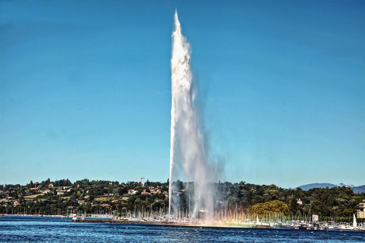 Jet d'eau, Genu00e8ve, Suiza 1500 2020