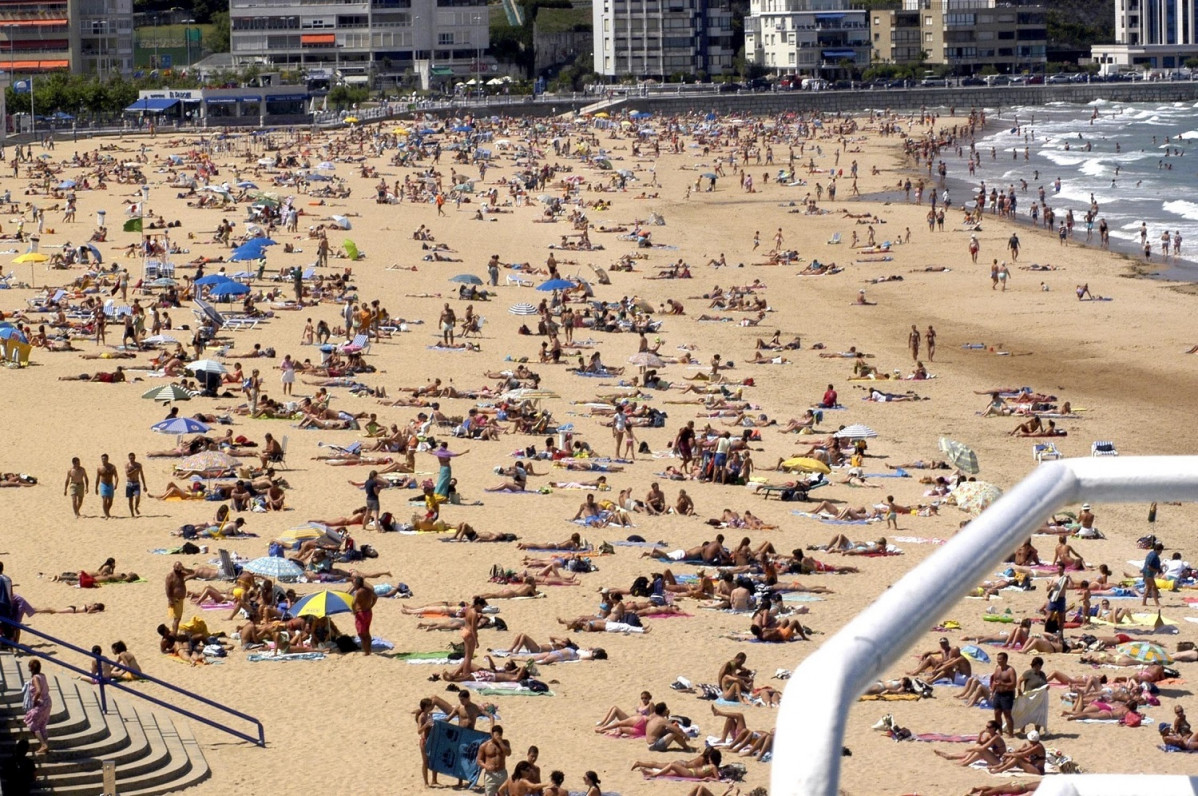 Playa de Santander, en agosto del 2020