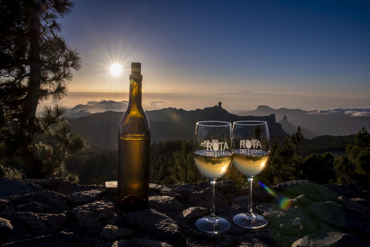 Ruta del Vino de Gran Canaria. copas y horizonte