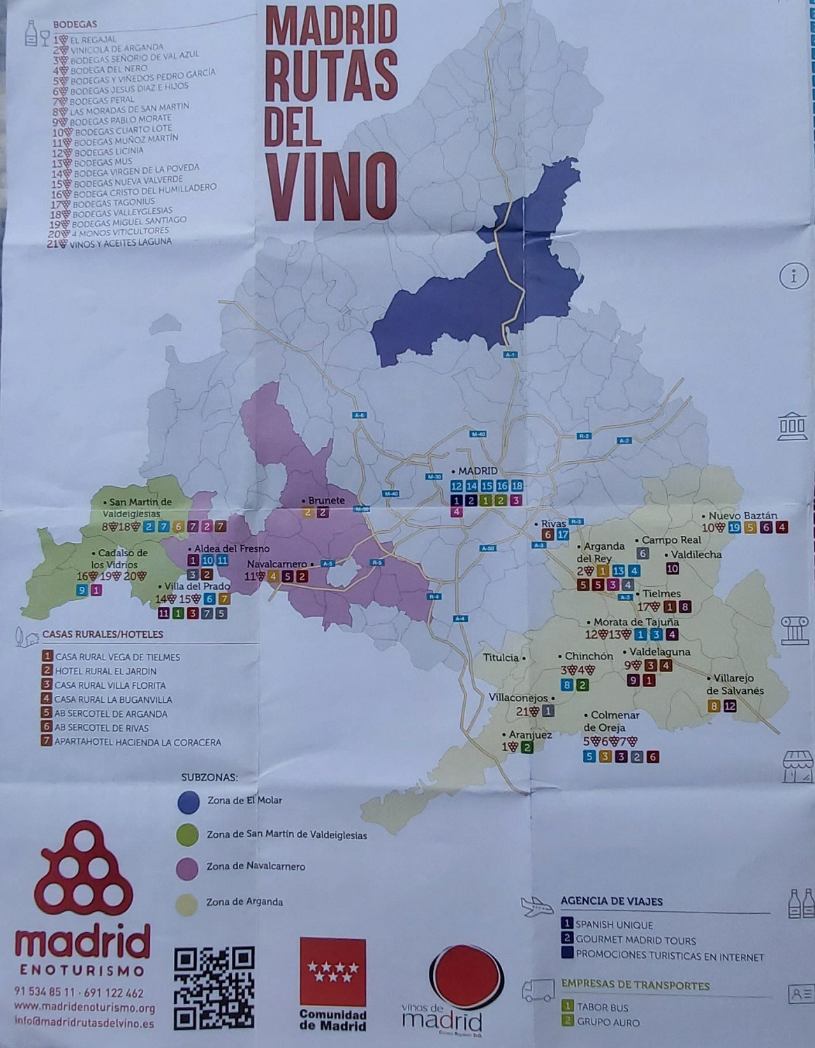 Mapa de las zonas vinu00edcolas de Madrid