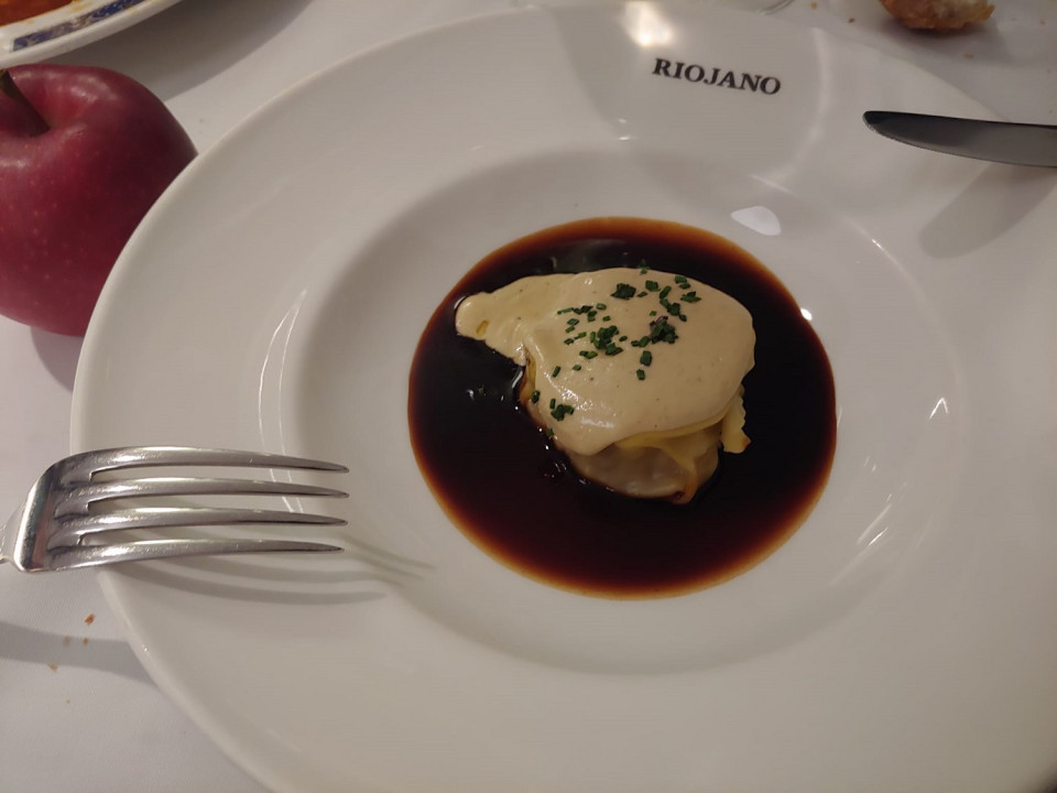 Ravioli con rabo de toro, El Riojano, Santander