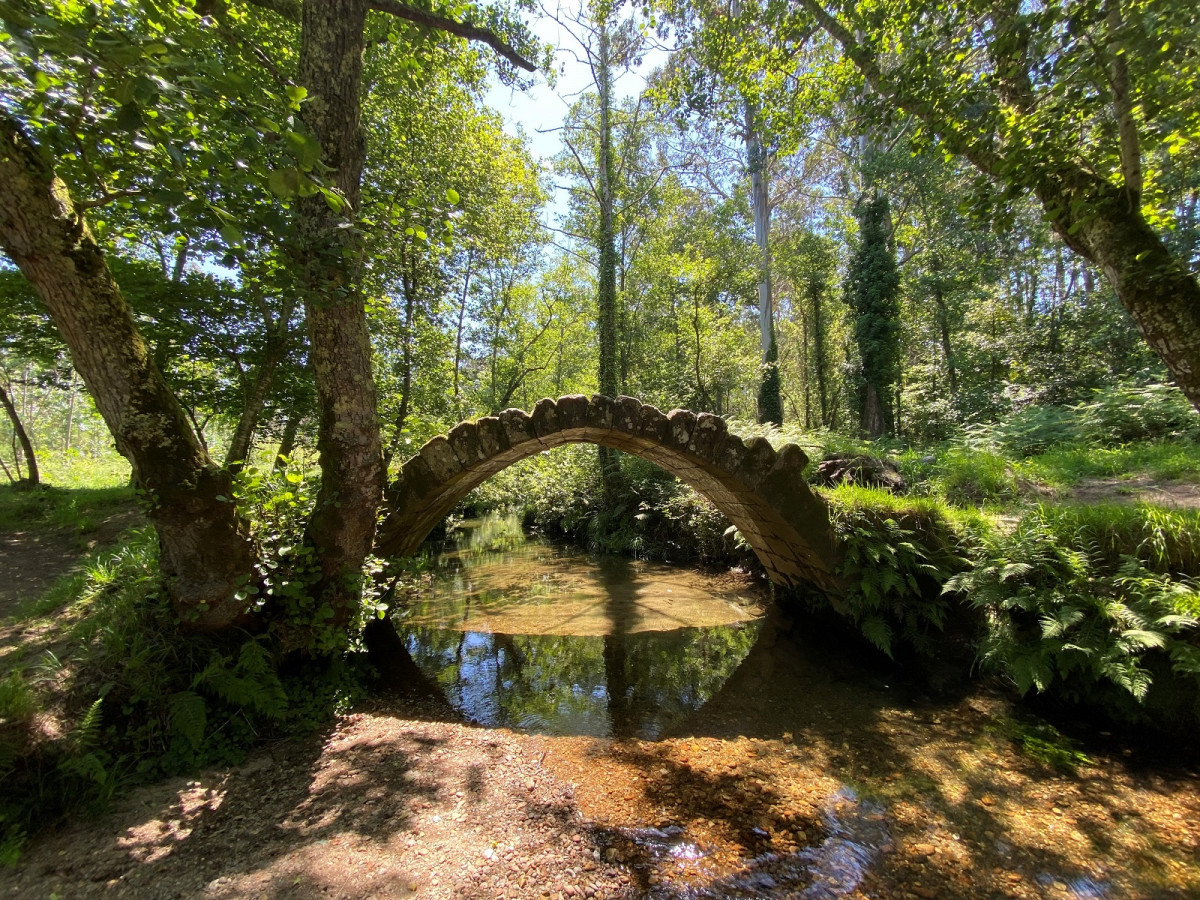 Puente medieval de Xuu00f1o, sobre el Ru00f3 Sieira