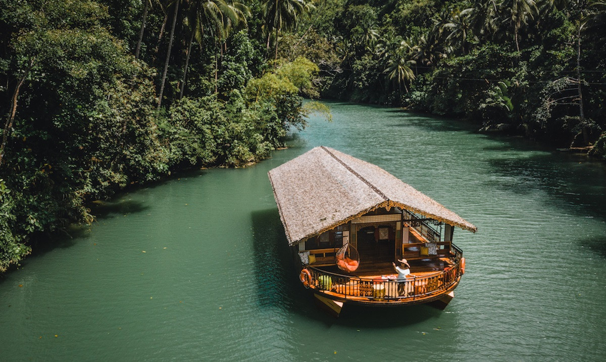 Crucero por el ru00edo Loboc, Bohol, Filipinas