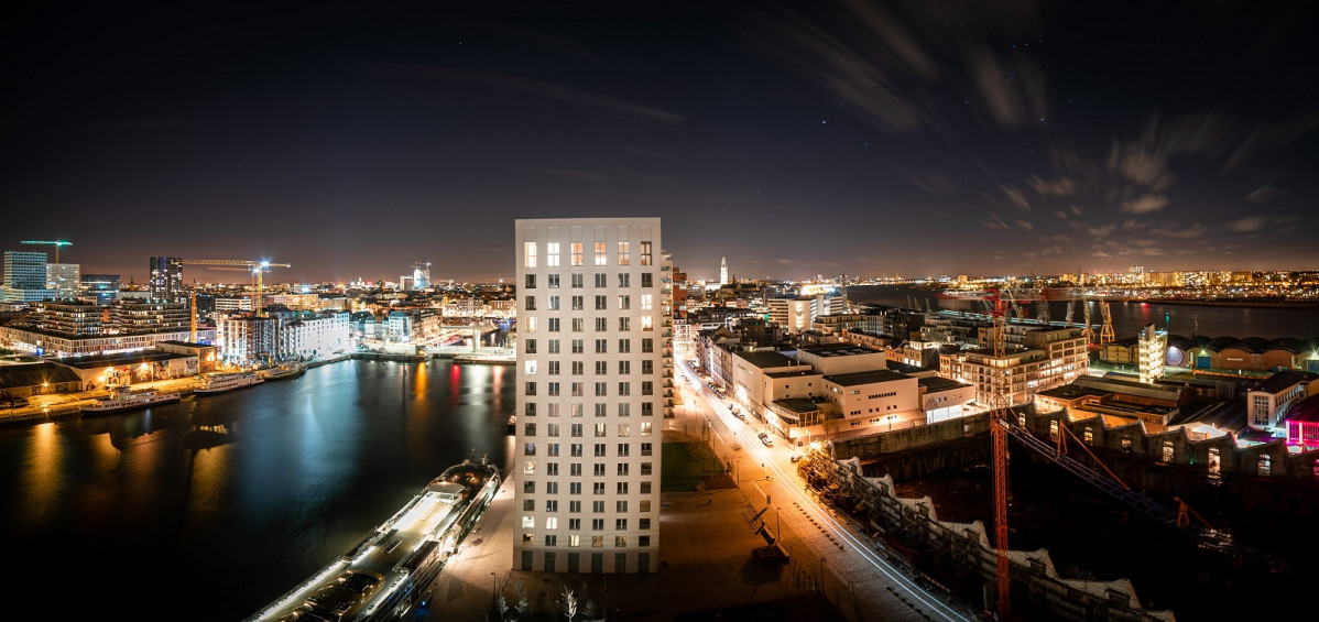 Amberes, Panoramica nocturna