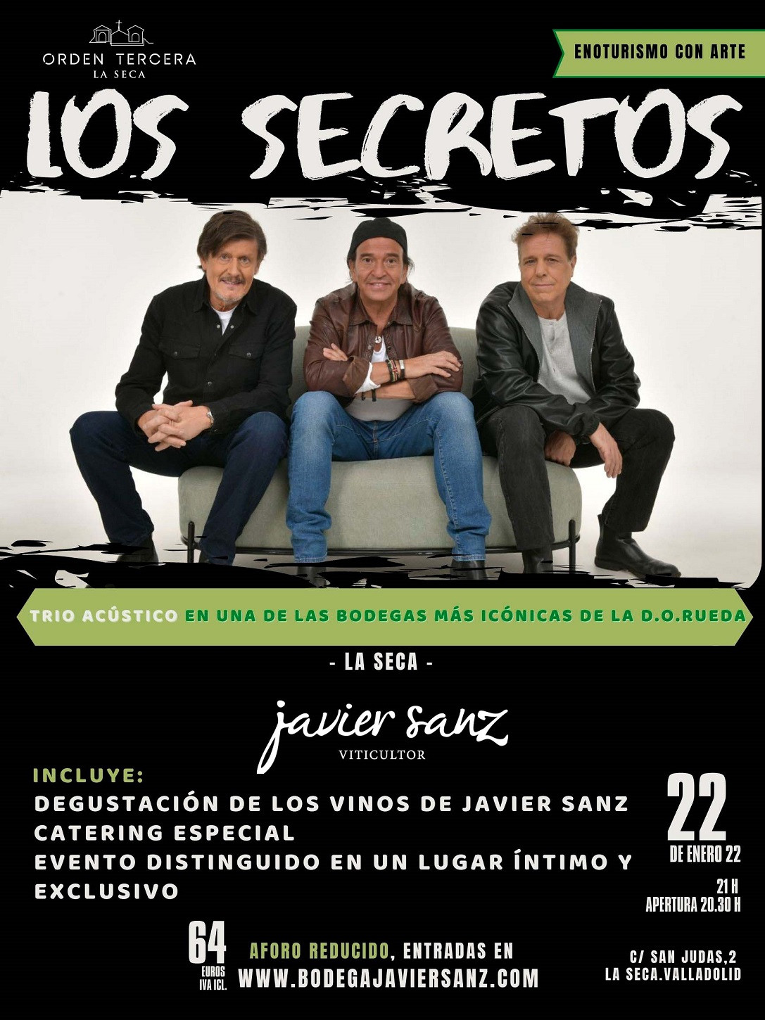 Cartel concierto Los Secretos Orden Tercera Javier Sanz