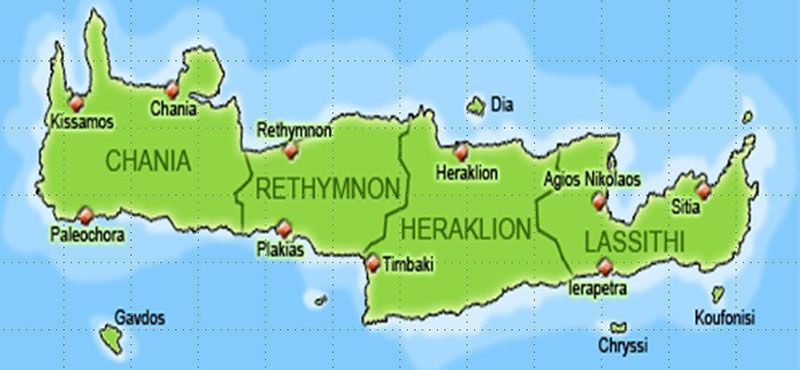 Creta, Regiones