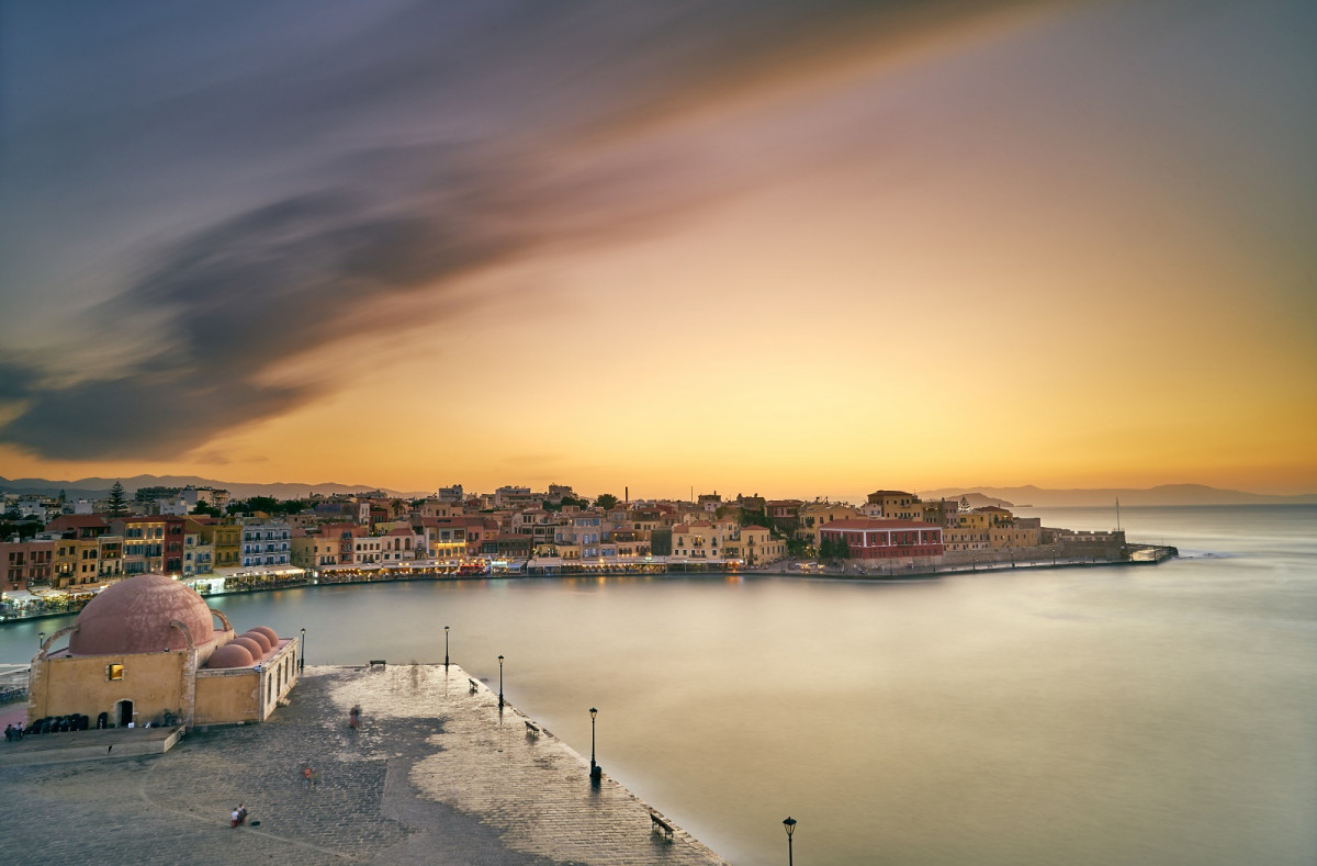 Chania, en Creta, al atardedecer