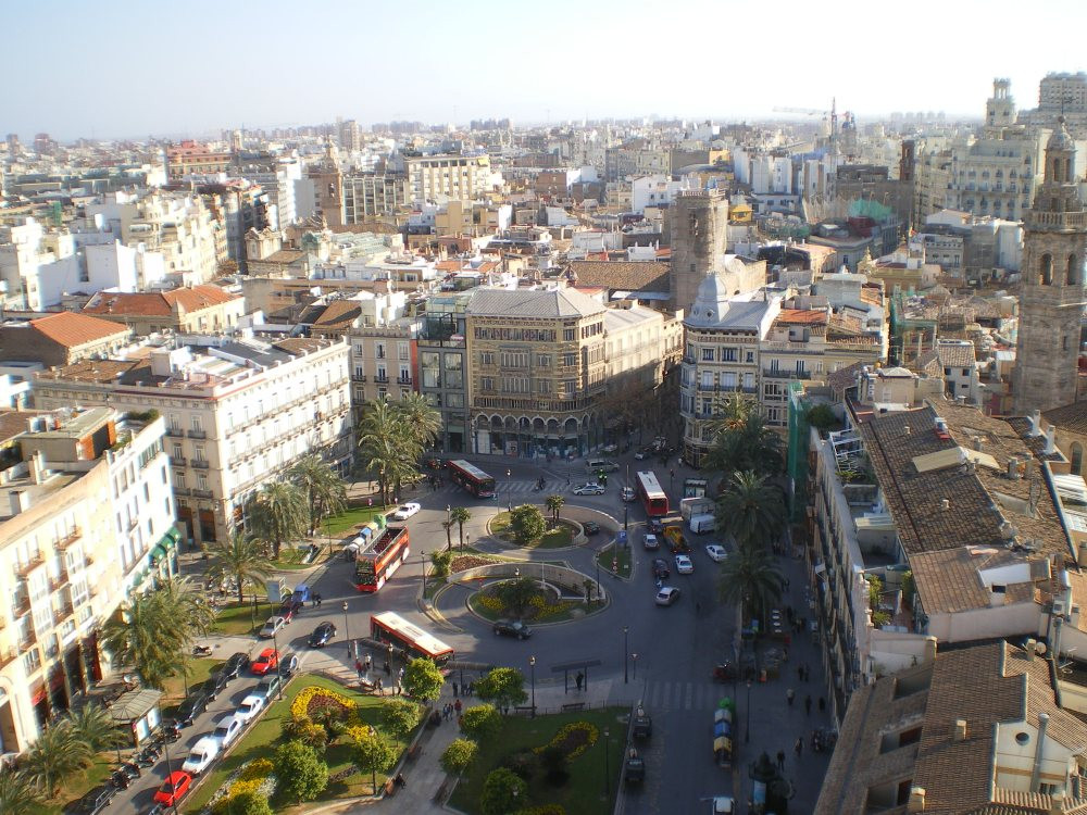 Valencia, vistas a la Plaza de la Reina desde El Miguelete