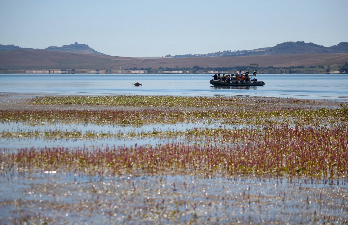 Pantano del Ebro en lancha