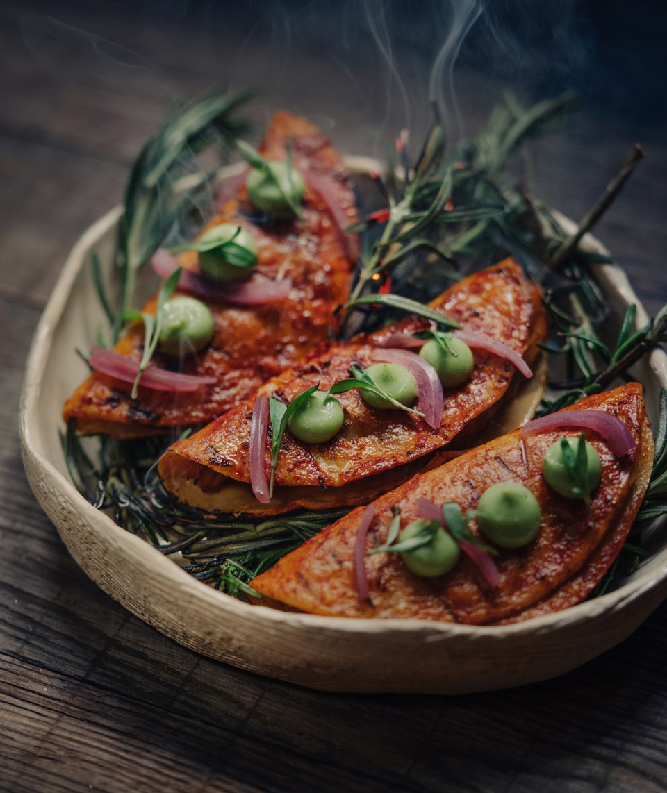 Cochinillo de Sepúlveda ribeteado con pibil, guacamole y Xnipe