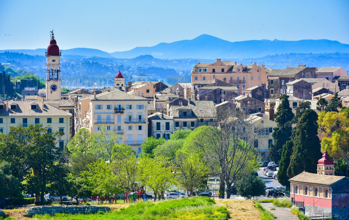 Corfu Town panoramic view from the old citadel. Kerkyra old town. calin stan  unsplash