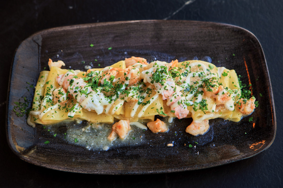 Paccheri cigalas y gambas