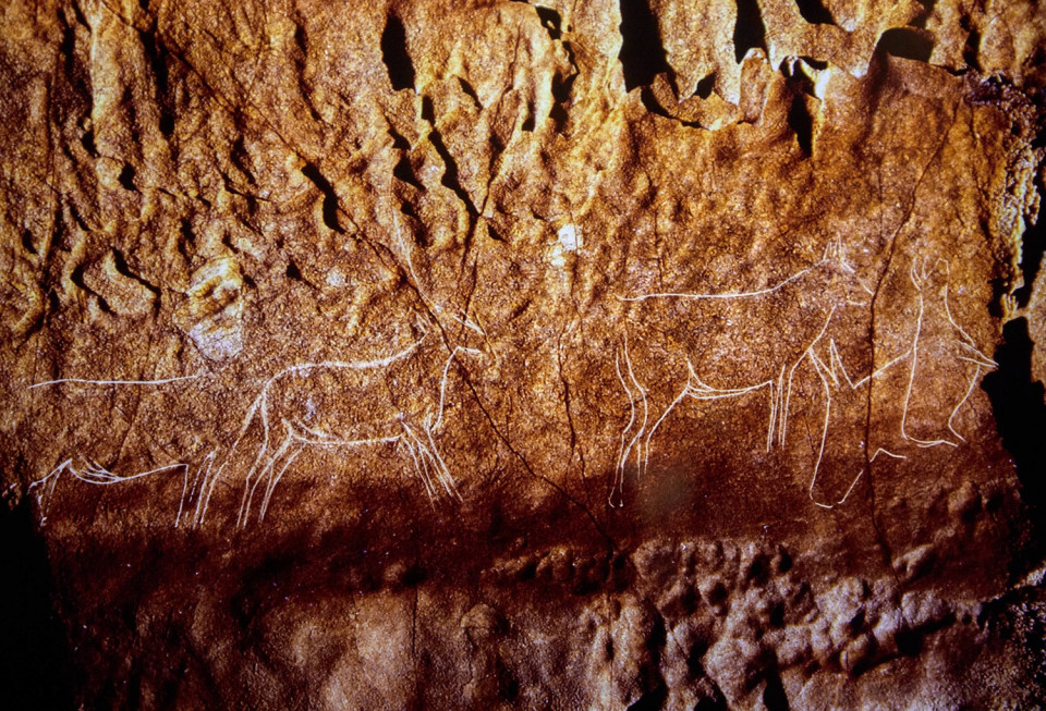 Foto expuesta en el Centro de Arte Rupestre Tito Bustillo.