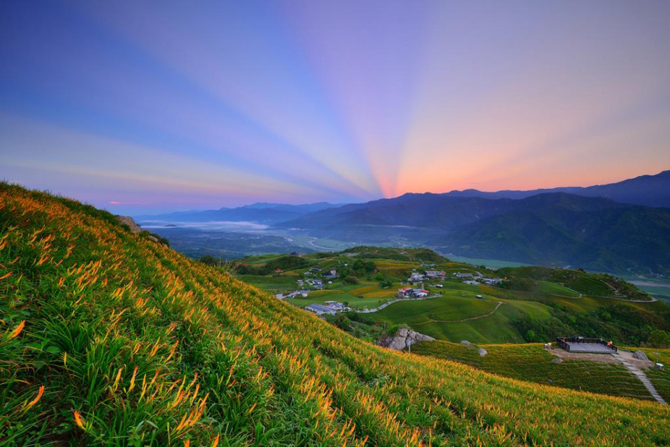 El apacible paisaje de la montanha de Liushishi