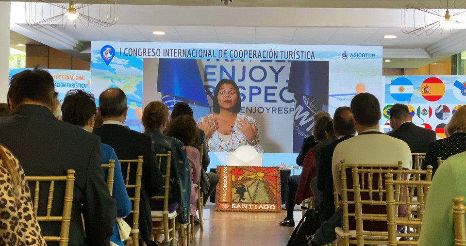 Natalia Bayona, Directora de la OMT, en Colombia, durante su intervencion