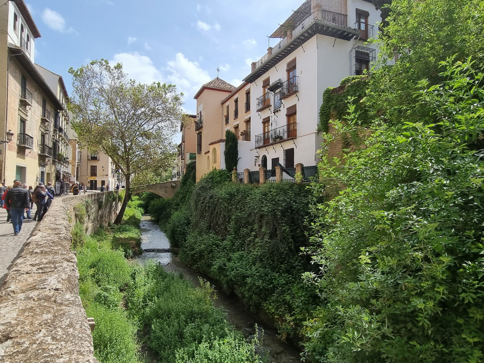 Granada. CARRERA DEL DARRO Y PUENTE CABRERA