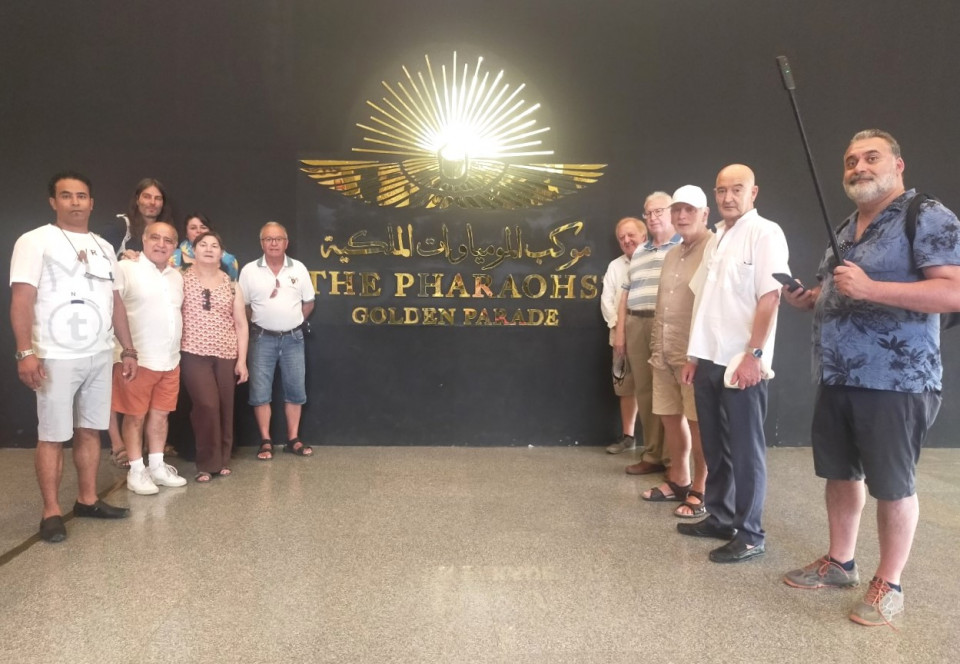 Miembros de VISION y UIPT en la visita al Museo de las Civilizaciones, del Cairo, con Munir Guia experto en Grupos de habla hispana