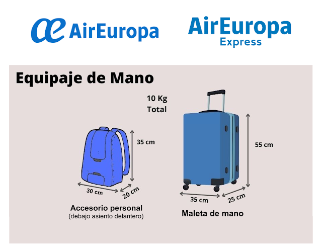 Qué equipaje de mano las aerolíneas de Peinador en su tarifa básica?