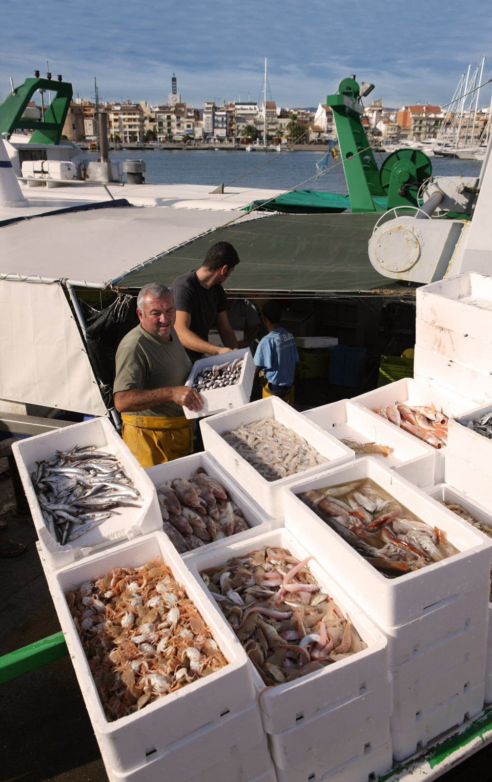 PESCADORES EN EL PUERTO DE CAMBRILS