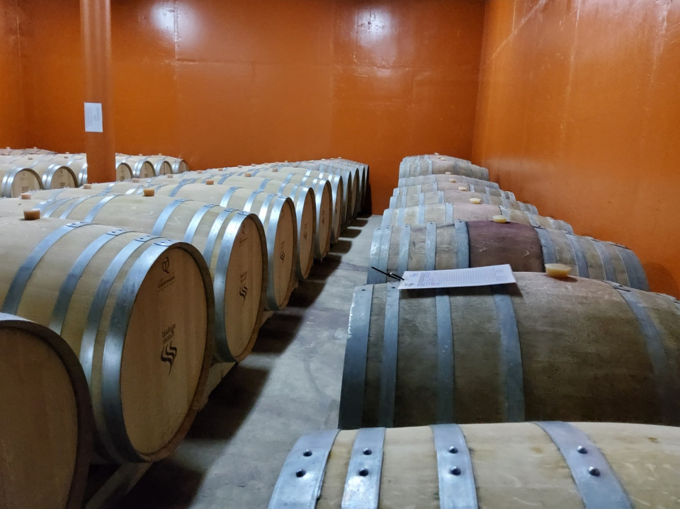 Una de las salas de Baricas, de Bodega Roandi