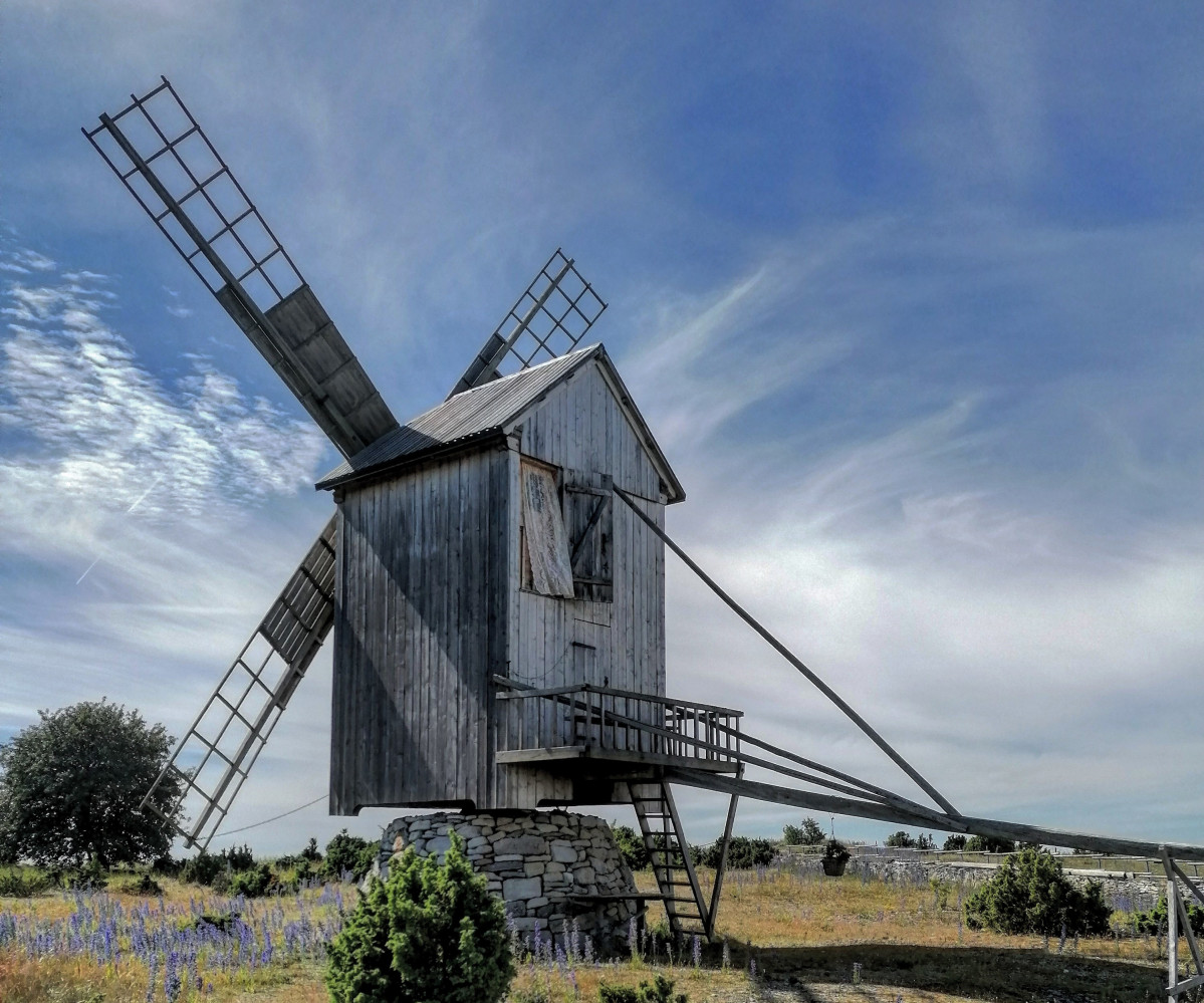 Ohesaare Windmill outside author Liis Sepp