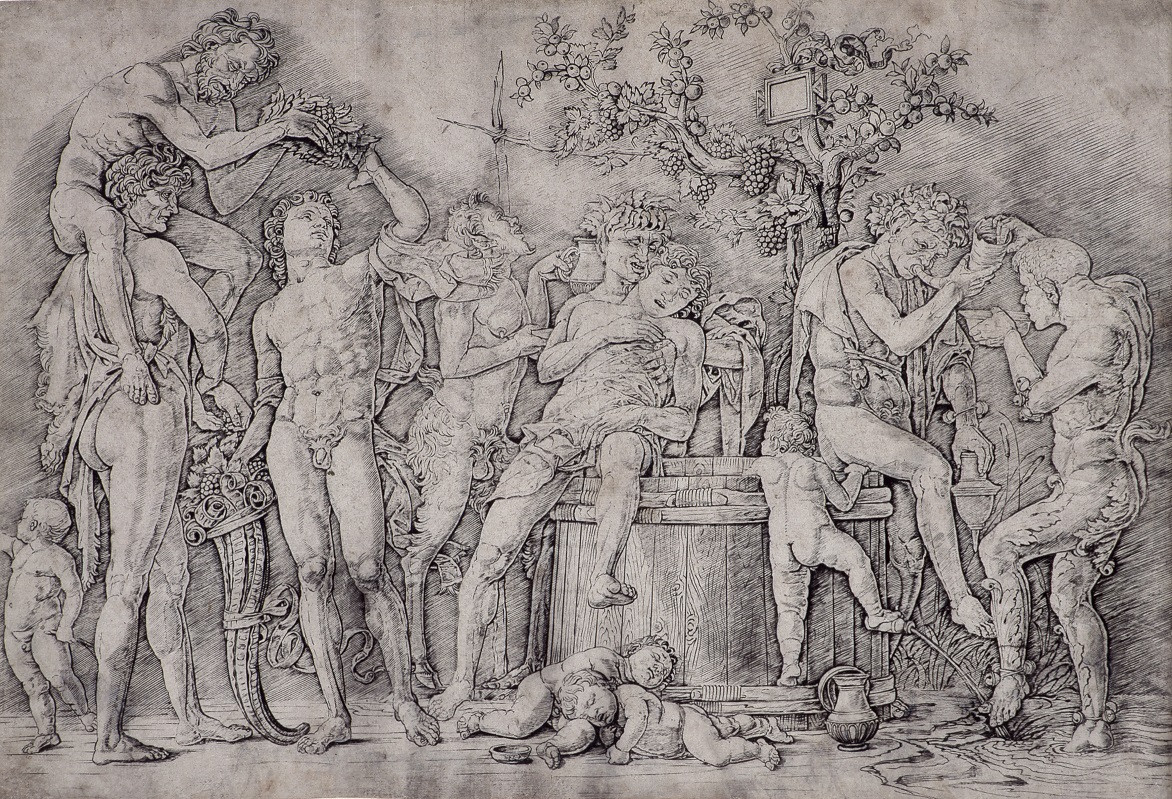 Bacanal con el tino Andrea Mantegna Buril 1470 1472