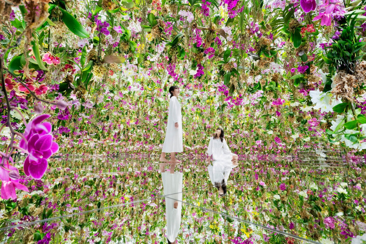 TeamLab Floating Flower Garden Flowers and I are of the Same Root the Garden and I are One @teamLab