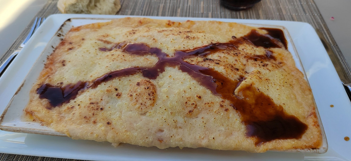 Canelones de verduras y gambas