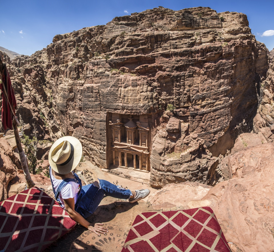 Puerta del Tesoro, desde lo alto, Petra