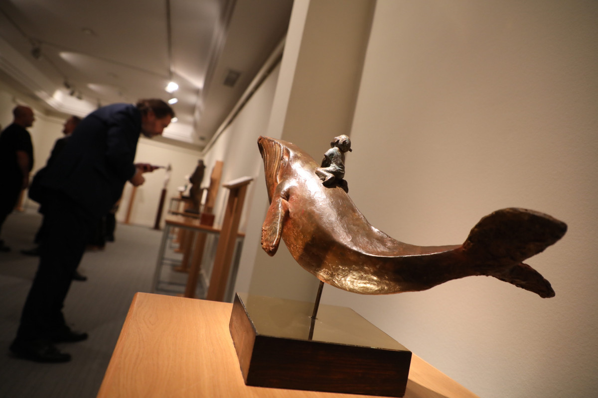 Mi ballena, una de las esculturas que Fu00e1tima Cortu00e9s expone en el Museo Tiflolu00f3gico