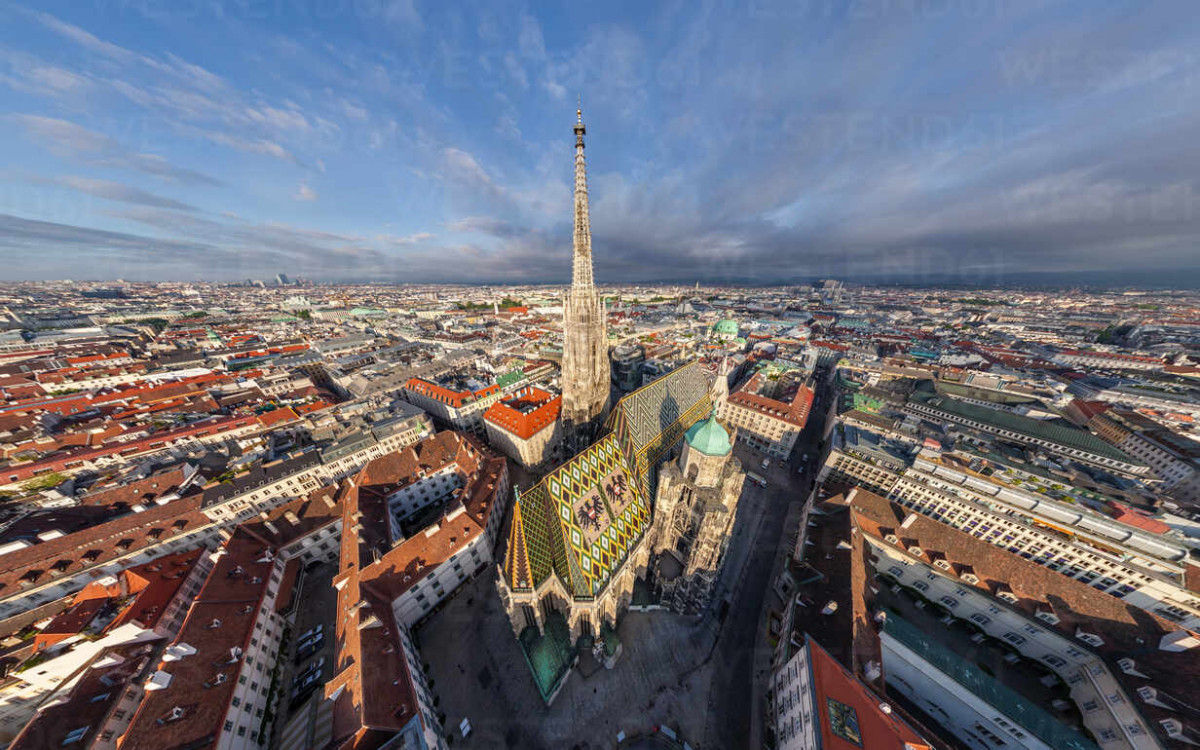 Panoramic aerial view of st stephens cathedral vienna austria