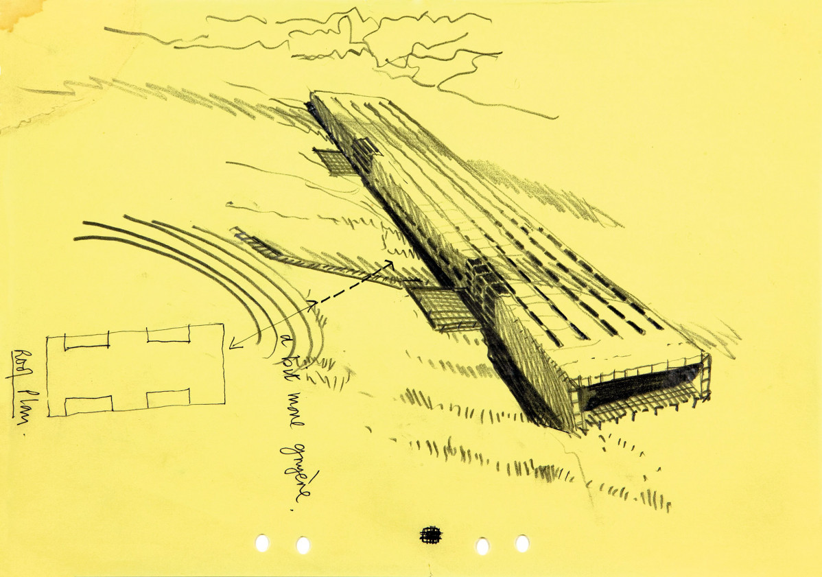 Dibujo para el aeropuerto estancado por Norman Foster, 1991.