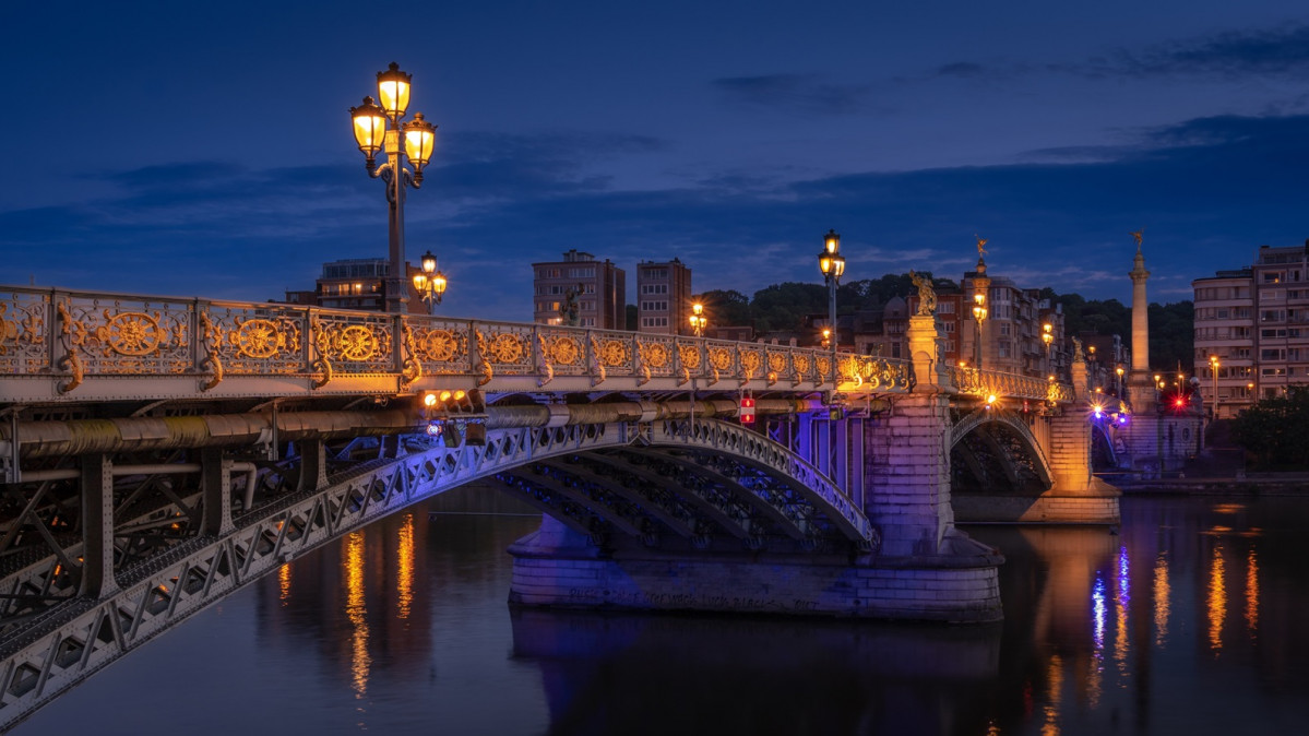 Lieja, Puente de Fragnee por la noche, @pierre blache unsplash