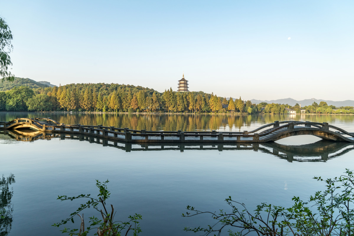 Hermoso paisaje paisaje west lake hangzhou