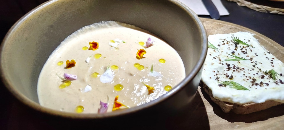 Crema templada de setas
