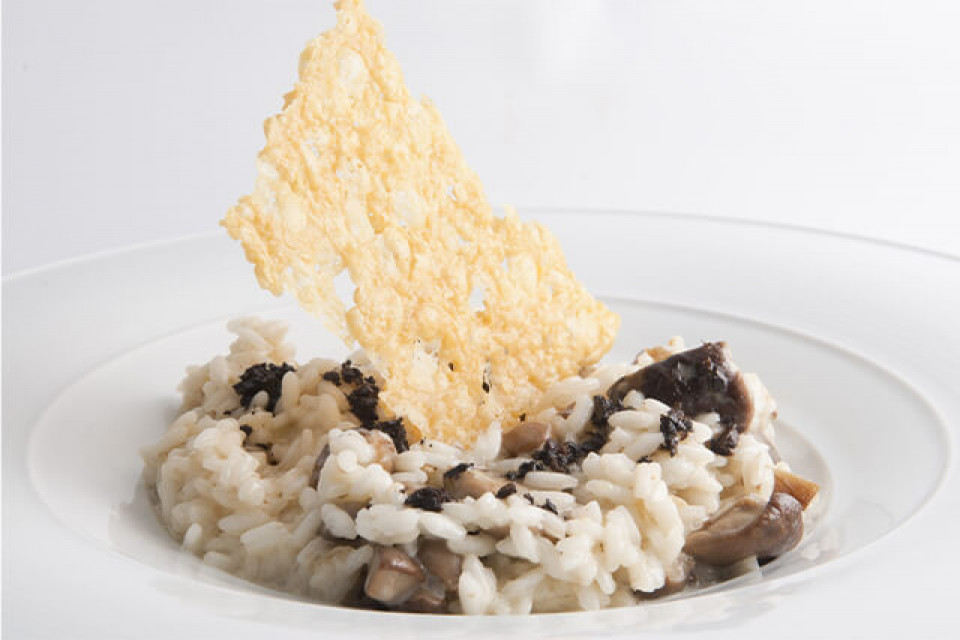 Risotto con boletus y parmesano