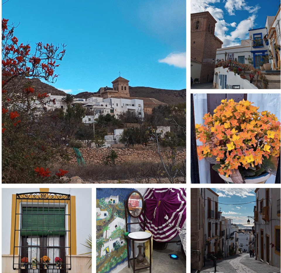 Vista de Níjar y detalles de su arquitectura y estilo