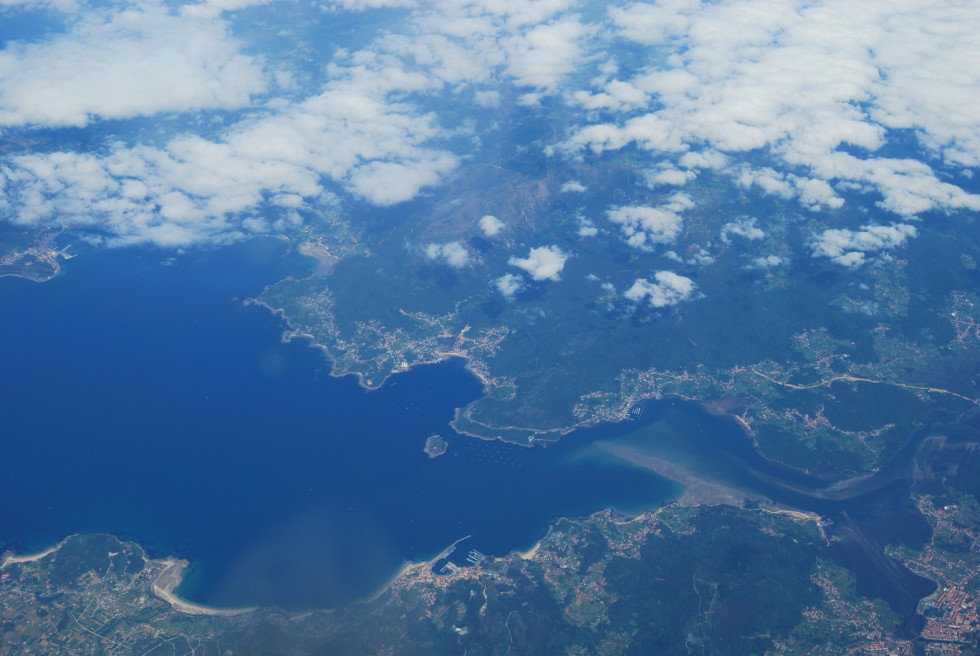 Vista aérea de Ria de Muros Noia.
